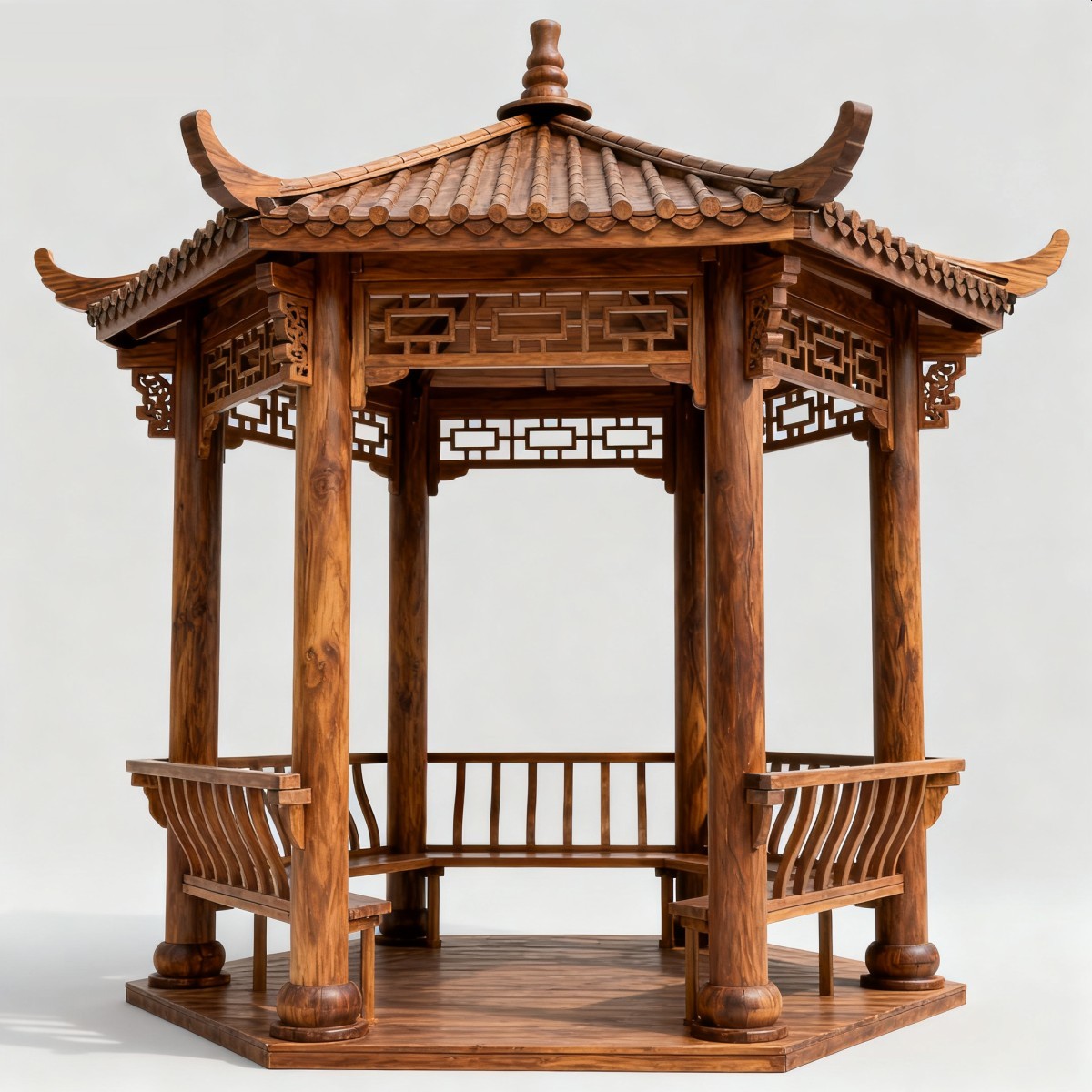 山西中式风格防腐木凉亭,实木凉亭,木亭